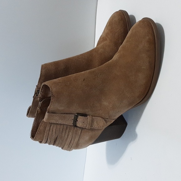 Franco Fortini ankle boots womens 7.5 suede upper western festival casual tan - Picture 1 of 13